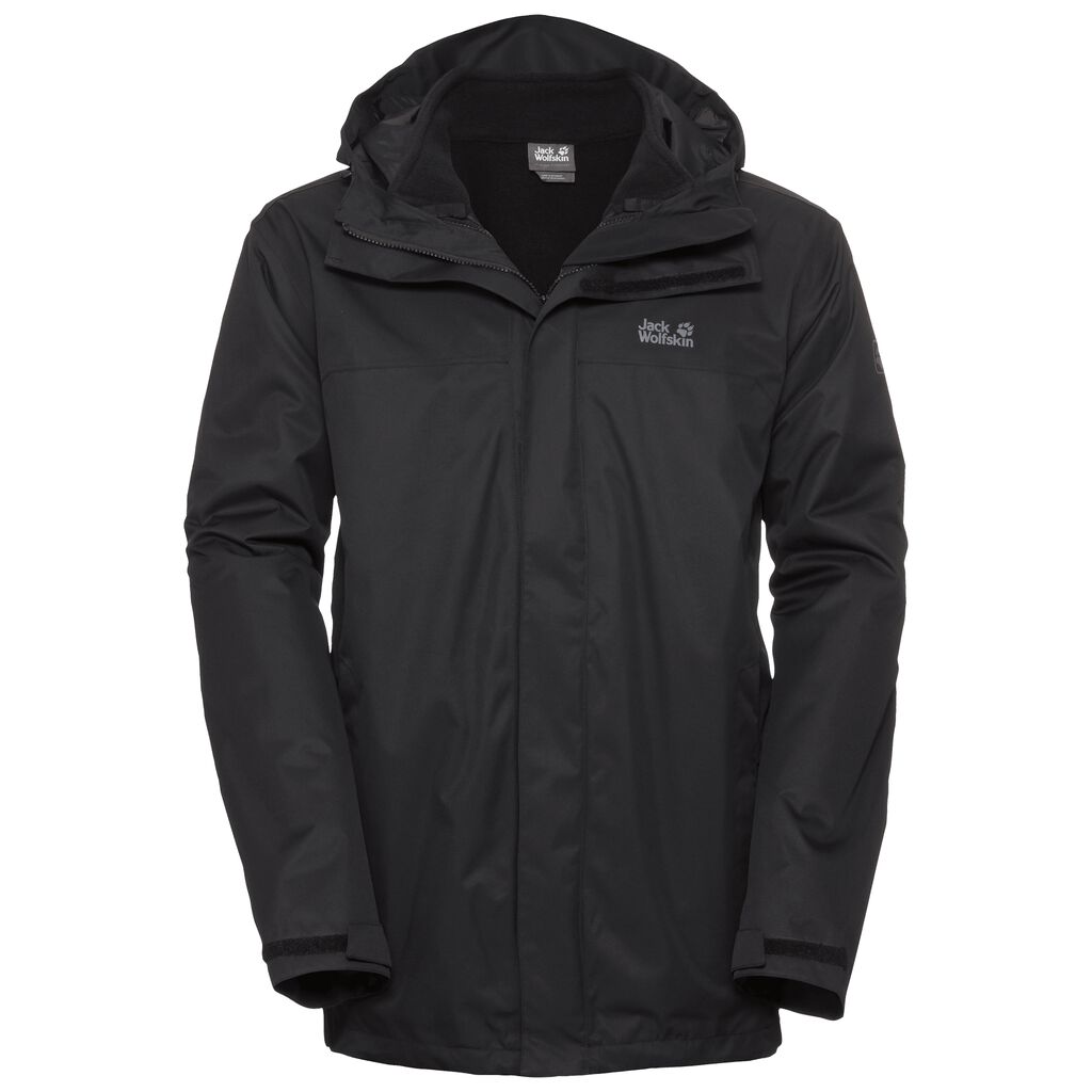 Jack Wolfskin TAVANIEN μπουφαν 3 σε 1 ανδρικα μαυρα | GR4825138